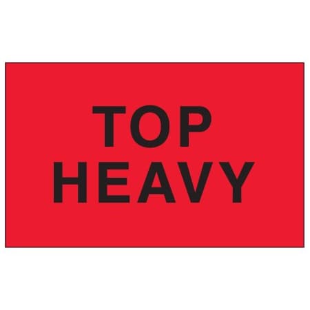 Bsc Preferred 4 x 6'' - ''Caution - Top Heavy'' Arrow Labels BUY00024067